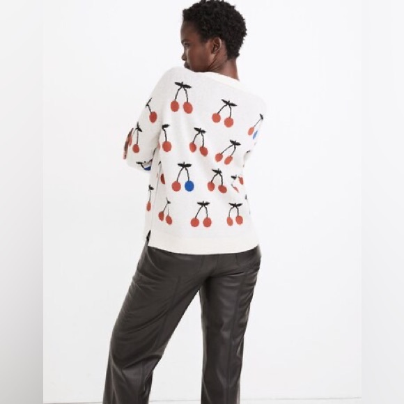 Madewell Cherry Jacquard Pullover Sweater - Picture 1 of 7